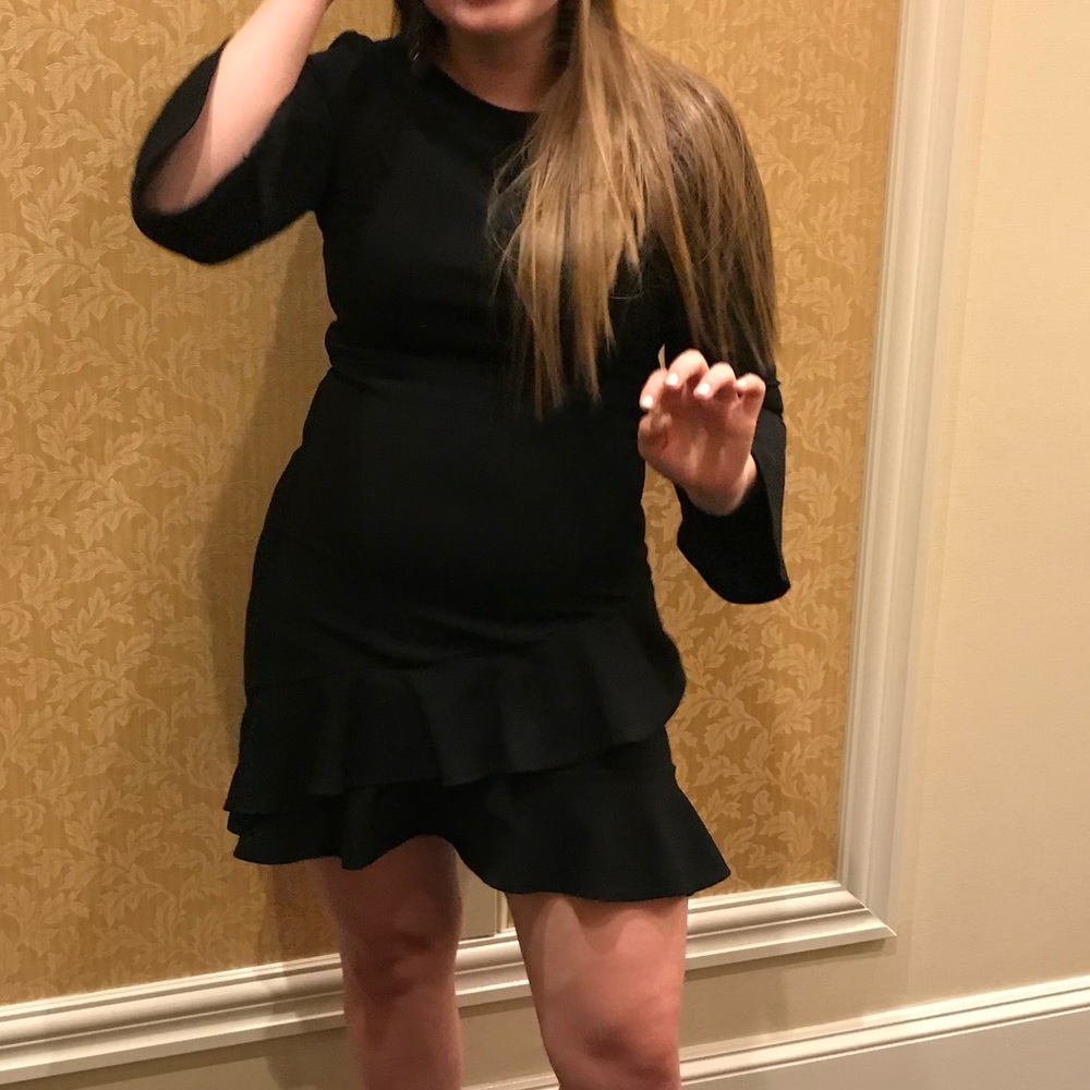Lulus Black Ruffled Bodycon Dress - Picture 3 of 4